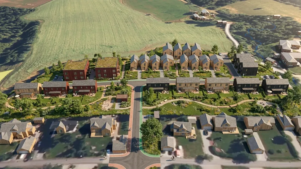 Gjerdrum, Norway — the plan's massing returned as the street people asked for