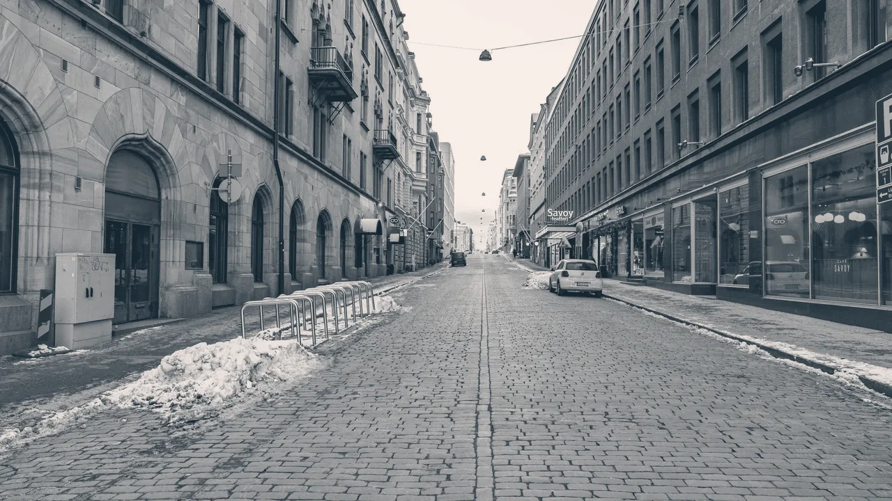 No mandate to imagine — the scene drained to duotone