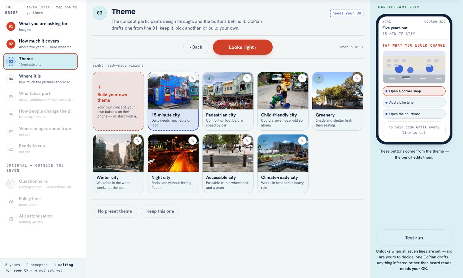 Theme selection