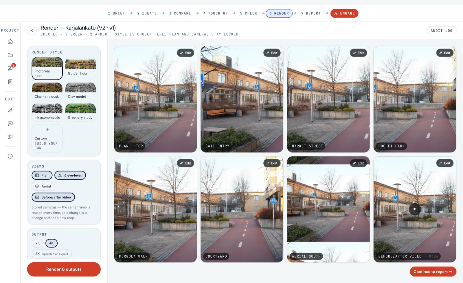 Renders from stored cameras