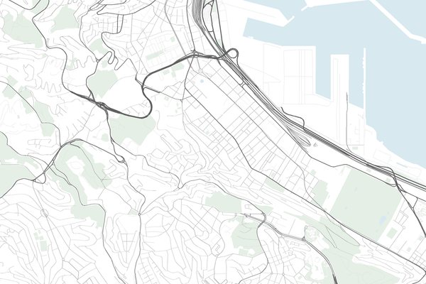 Street map of Algiers, Algeria.