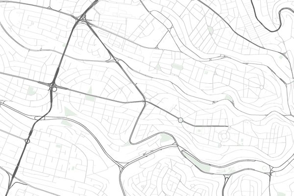 Street map of Amman, Jordan.