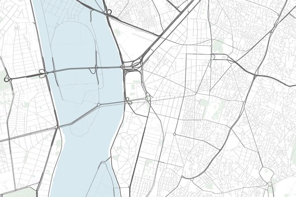 Street map of Cairo, Egypt.