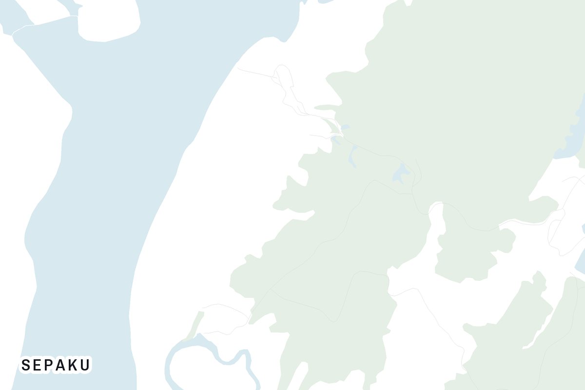 Street map of Sepaku, Indonesia.