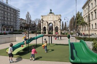 Idea: a playground with slides.