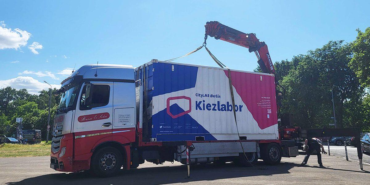 A repurposed container on a truck