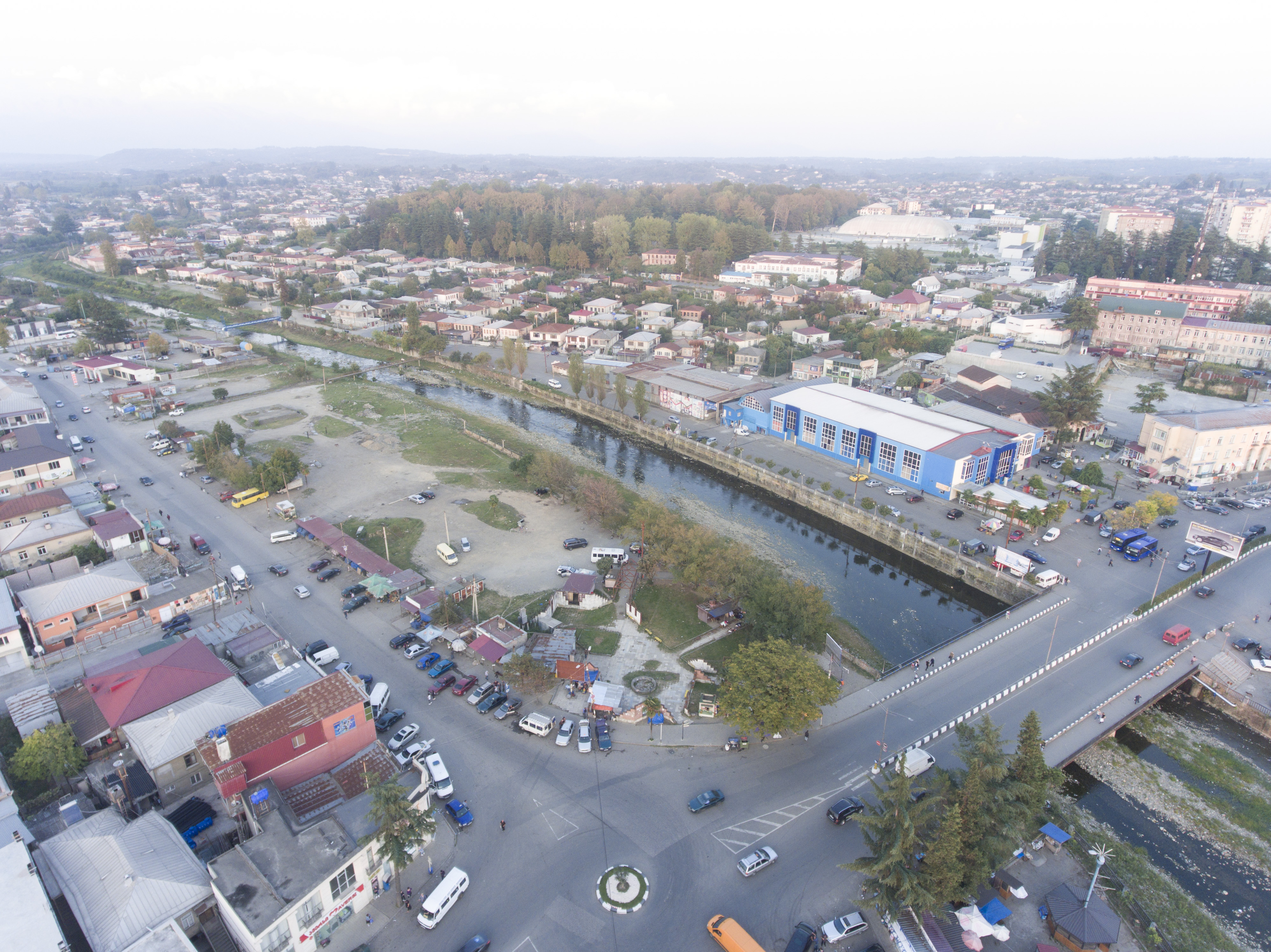 Aerial view of a workshop site in Zugdidi, Georgia