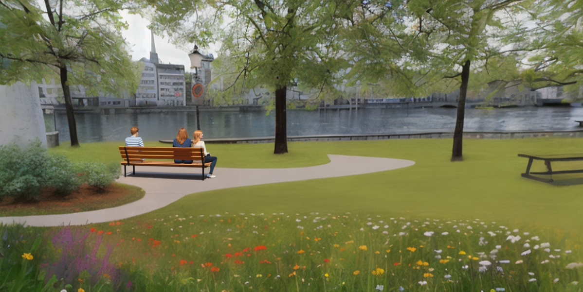 Greened car-free street scenario for Zurich