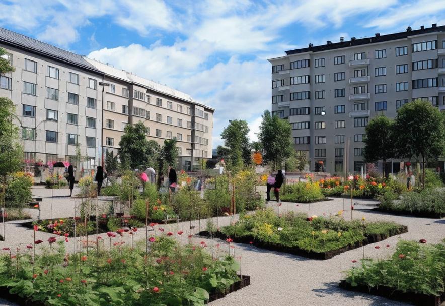 Community-garden scenario for Töölöntori