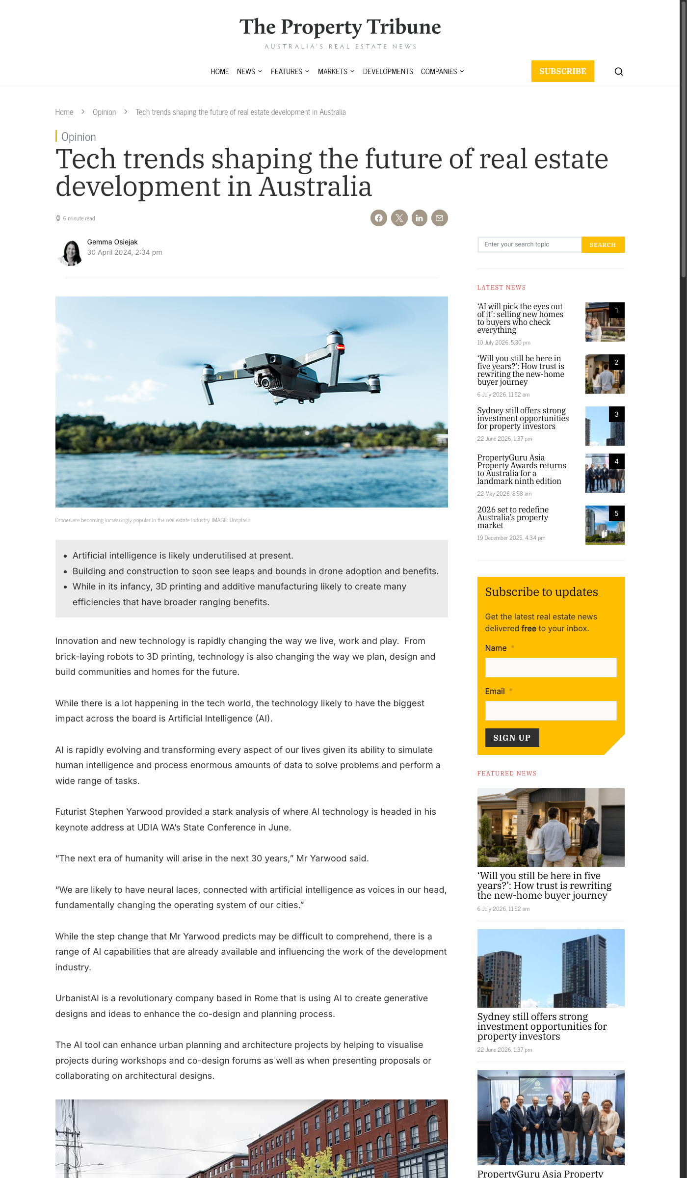 The Property Tribune — Tech trends shaping real estate development