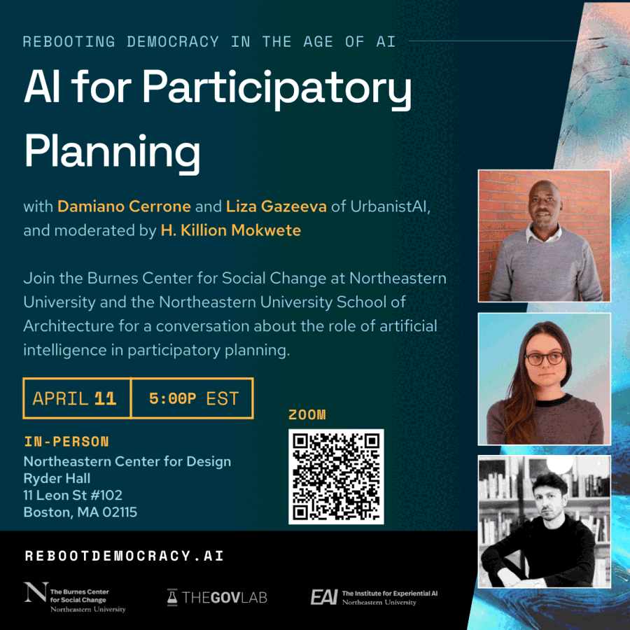 Reboot Democracy — AI for Participatory Planning event flyer