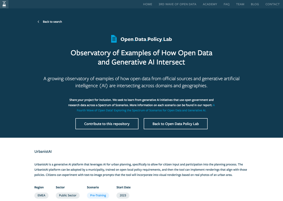 Open Data Policy Lab — GenAI observatory
